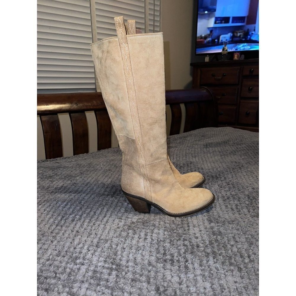 FORNARINA Suede Honey Cowgirl Style High Heel Boots Md in Italy Sz 36 - Picture 6 of 16